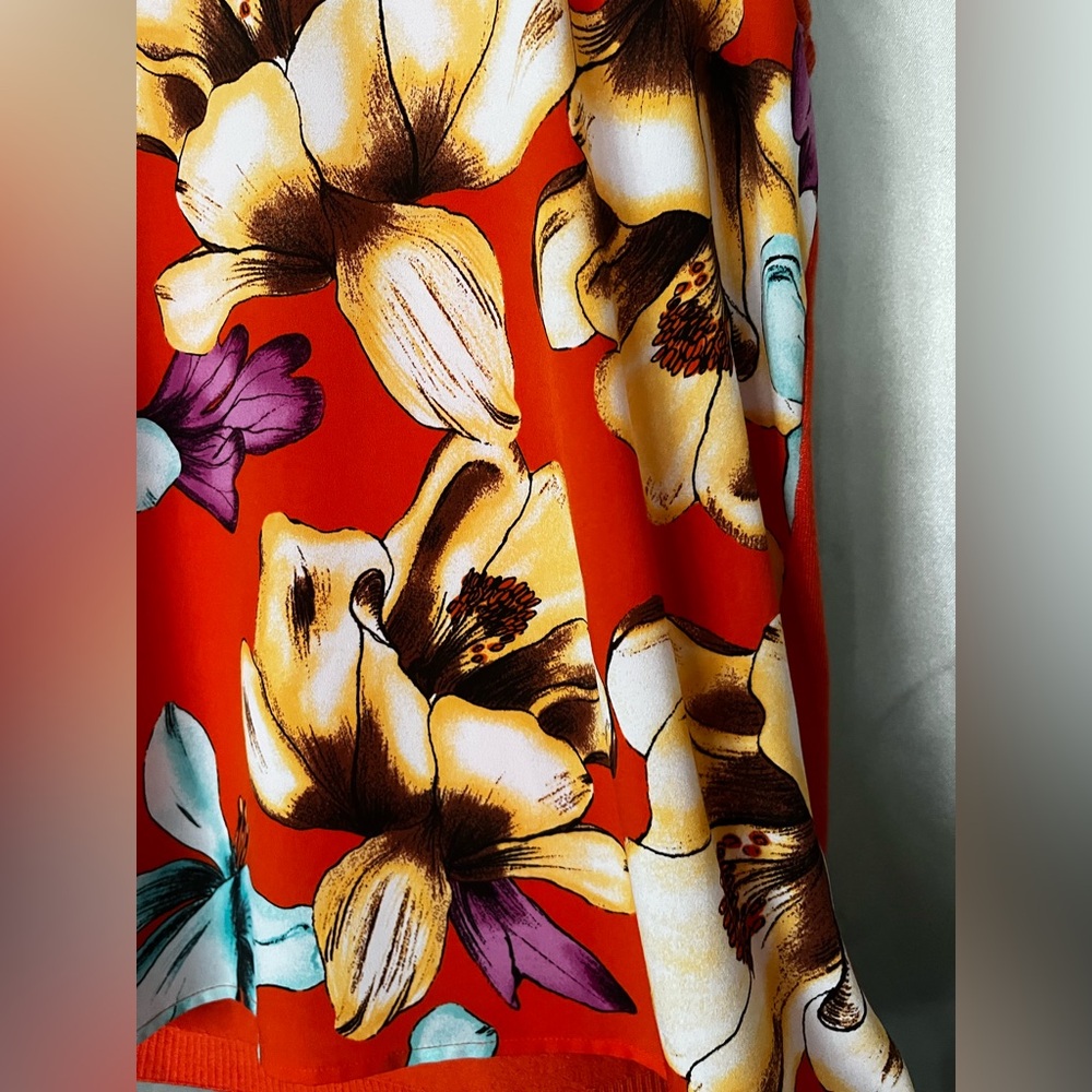 NWT Chicos Women's Tropical print-iris sleeveless sweater tank Sz 1 (M/8) - Picture 5 of 12